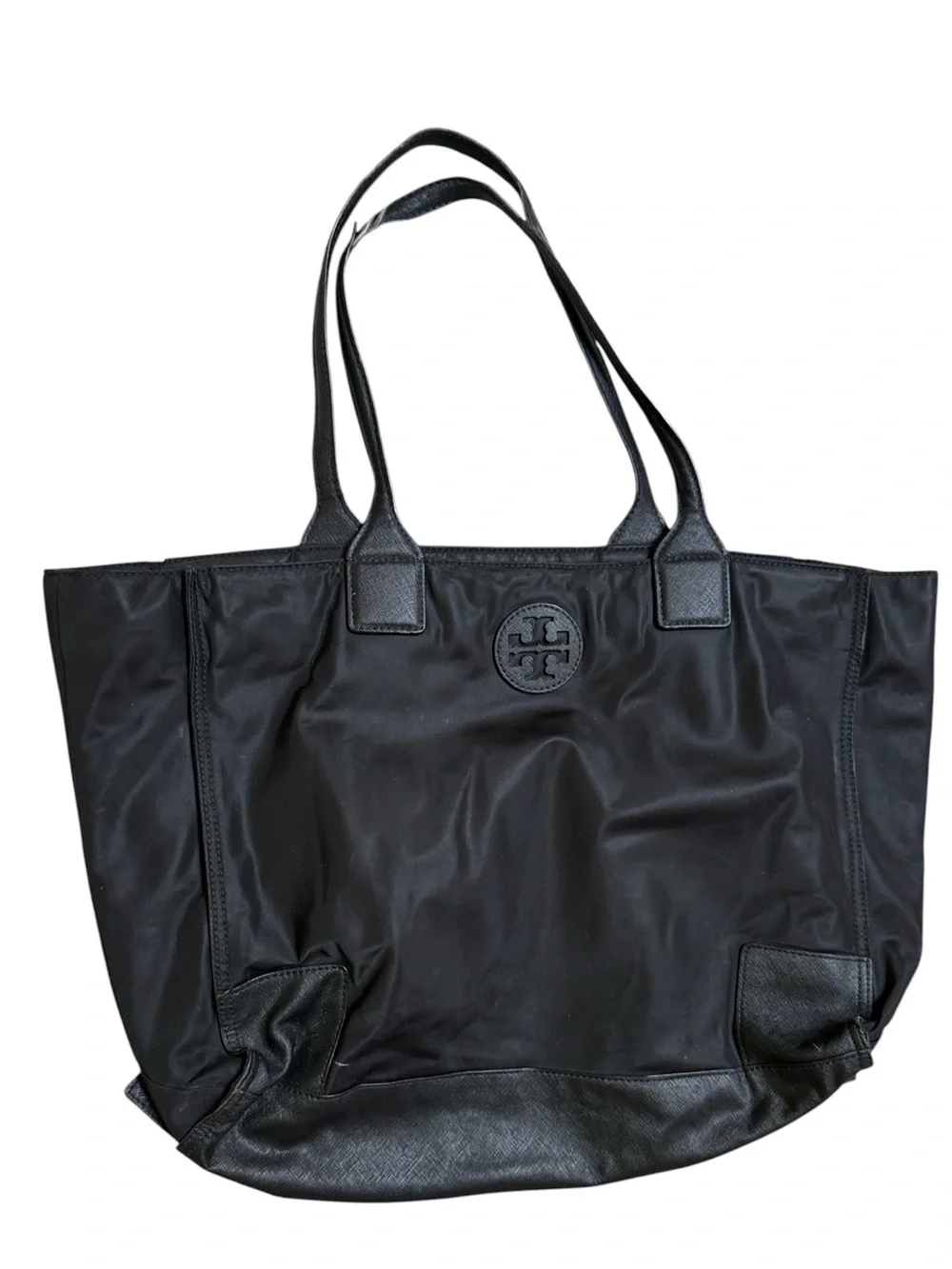 Tory Burch Black Nylon and Leather Tote